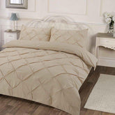 8 Pcs Diamond Sand Beige Bed Sheet Set With Quilt, Pillow And Cushions Covers